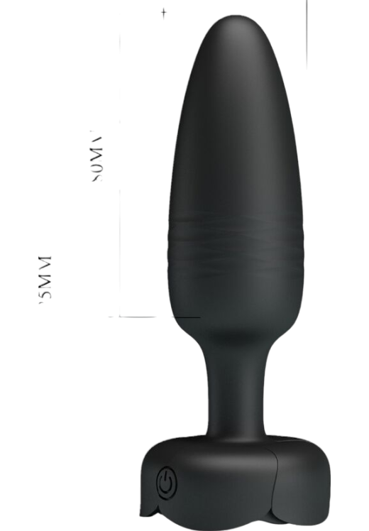 Δονούμενη σφήνα από σιλικόνη σε μαύρο χρώμα, μήκους 12,5 εκ. και μέγιστης διαμέτρου 3,4 εκ.