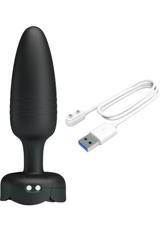 Δονούμενη σφήνα από σιλικόνη σε μαύρο χρώμα, μήκους 12,5 εκ. και μέγιστης διαμέτρου 3,4 εκ.