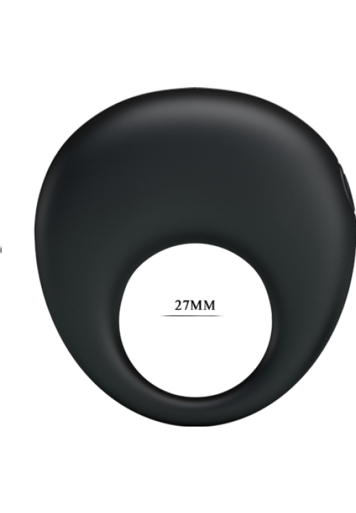 Δονούμενο δαχτυλίδι από σιλικόνη σε μαύρο χρώμα, μήκους 5,5 εκ. και μέγιστης διαμέτρου 2,7 εκ.