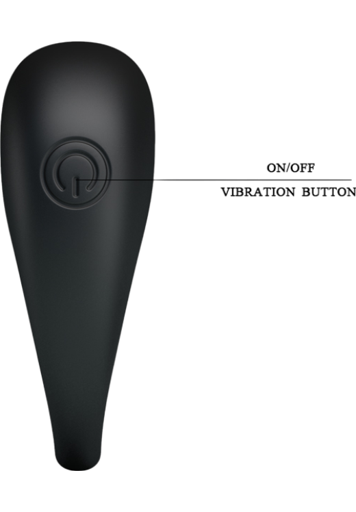 Δονούμενο δαχτυλίδι από σιλικόνη σε μαύρο χρώμα, μήκους 5,5 εκ. και μέγιστης διαμέτρου 2,7 εκ.