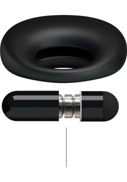 Δονούμενο δαχτυλίδι από σιλικόνη σε μαύρο χρώμα, μήκους 5,5 εκ. και μέγιστης διαμέτρου 2,7 εκ.