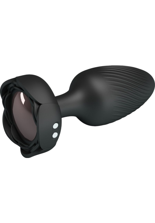 Δονούμενη σφήνα από σιλικόνη σε μαύρο χρώμα, μήκους 10,8 εκ. και μέγιστης διαμέτρου 3,8 εκ.