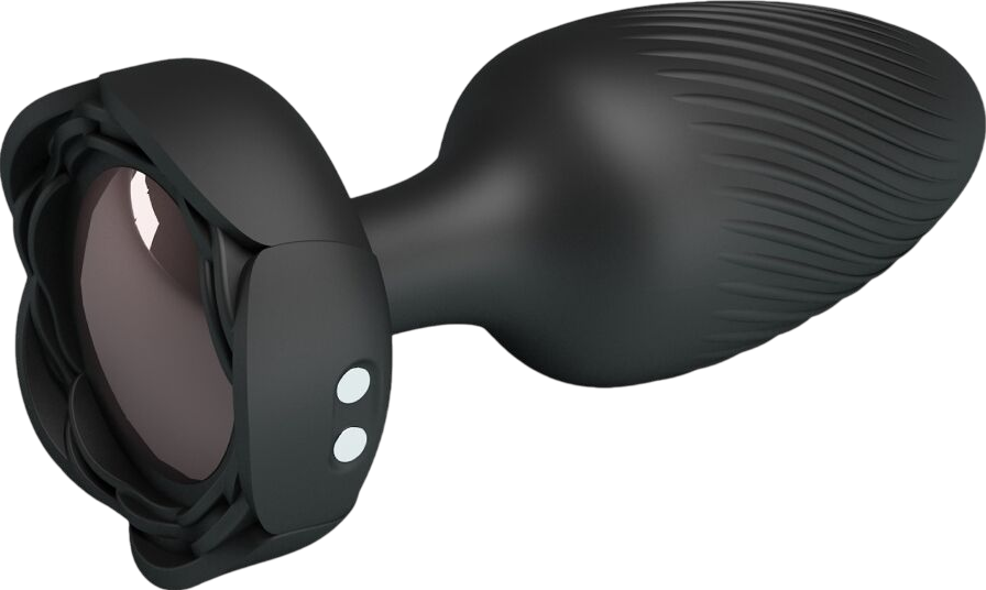 Δονούμενη σφήνα από σιλικόνη σε μαύρο χρώμα, μήκους 10,8 εκ. και μέγιστης διαμέτρου 3,8 εκ.