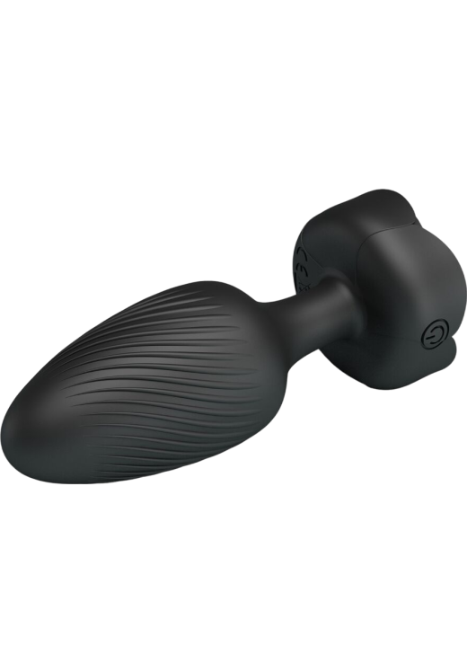 Δονούμενη σφήνα από σιλικόνη σε μαύρο χρώμα, μήκους 10,8 εκ. και μέγιστης διαμέτρου 3,8 εκ.