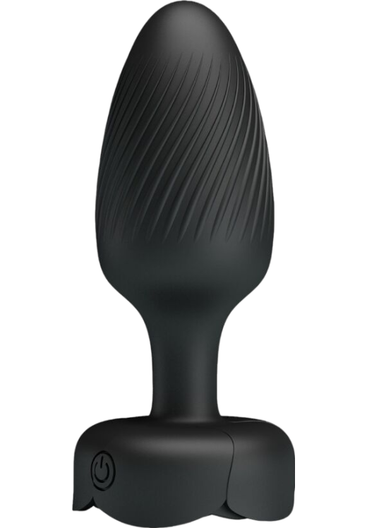 Δονούμενη σφήνα από σιλικόνη σε μαύρο χρώμα, μήκους 10,8 εκ. και μέγιστης διαμέτρου 3,8 εκ.