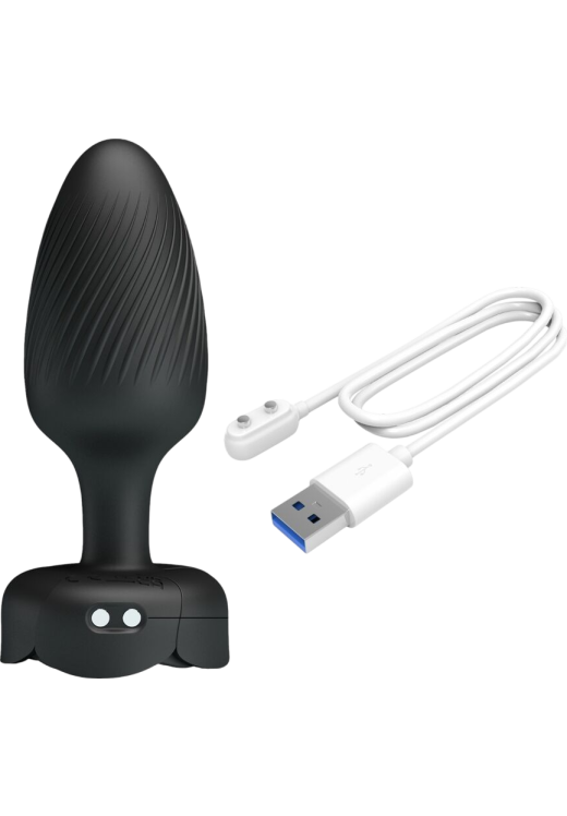 Δονούμενη σφήνα από σιλικόνη σε μαύρο χρώμα, μήκους 10,8 εκ. και μέγιστης διαμέτρου 3,8 εκ.