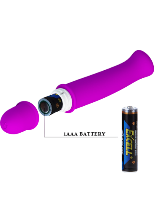 Μίνι δονητής από σιλικόνη σε μοβ χρώμα, μήκους 12 εκ. και μέγιστης διαμέτρου 2 εκ.