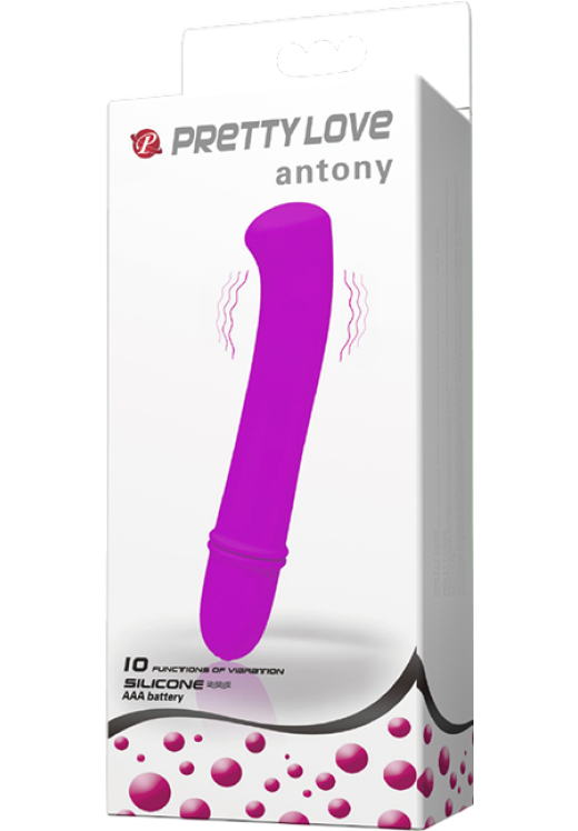 Μίνι δονητής από σιλικόνη σε μοβ χρώμα, μήκους 12 εκ. και μέγιστης διαμέτρου 2 εκ.