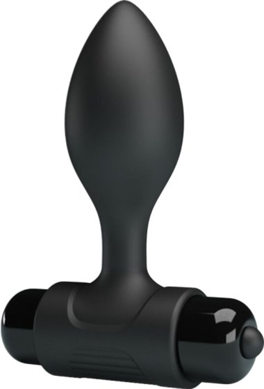 Δονούμενη σφήνα από σιλικόνη σε μαύρο χρώμα, μήκους 8,6 εκ. και μέγιστης διαμέτρου 2,7 εκ.