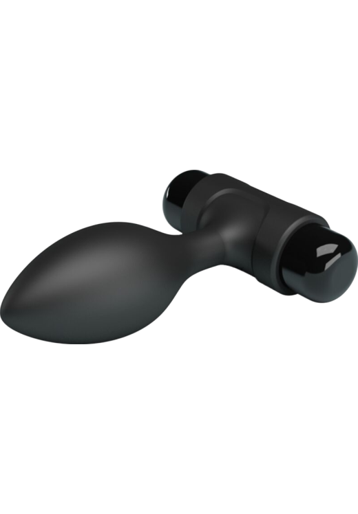 Δονούμενη σφήνα από σιλικόνη σε μαύρο χρώμα, μήκους 8,6 εκ. και μέγιστης διαμέτρου 2,7 εκ.