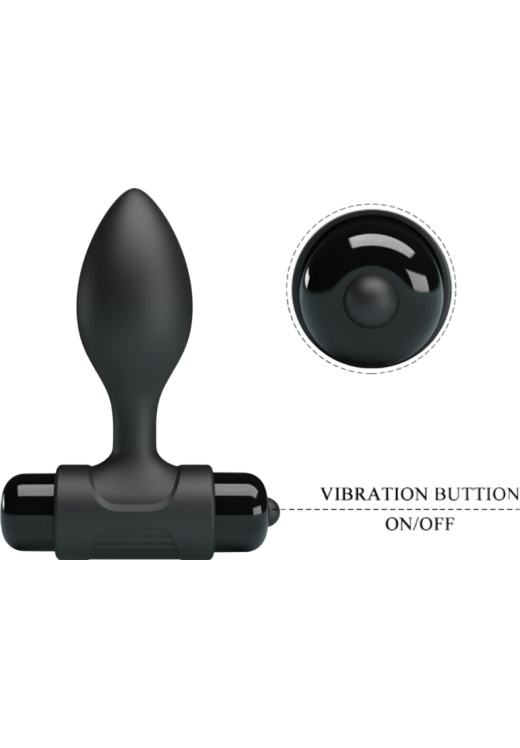 Δονούμενη σφήνα από σιλικόνη σε μαύρο χρώμα, μήκους 8,6 εκ. και μέγιστης διαμέτρου 2,7 εκ.