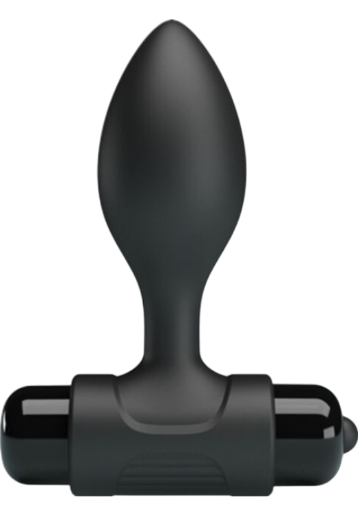 Δονούμενη σφήνα από σιλικόνη σε μαύρο χρώμα, μήκους 8,6 εκ. και μέγιστης διαμέτρου 2,7 εκ.