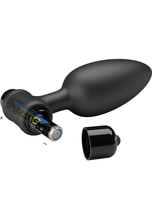 Δονούμενη σφήνα από σιλικόνη σε μαύρο χρώμα, μήκους 11,8 εκ. και μέγιστης διαμέτρου 3,8 εκ.