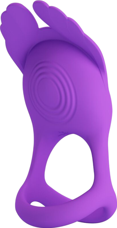 Δονούμενο δαχτυλίδι πέους από σιλικόνη σε μοβ χρώμα, μήκους 9,5 εκ. και μέγιστης διαμέτρου 4,8 εκ.