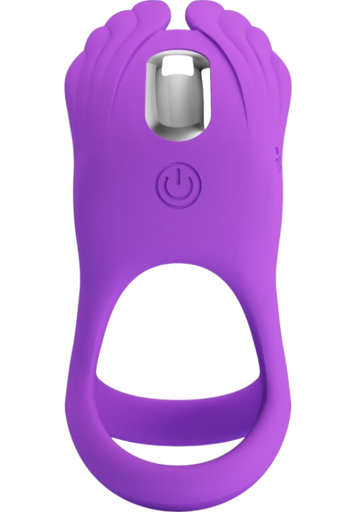 Δονούμενο δαχτυλίδι πέους από σιλικόνη σε μοβ χρώμα, μήκους 9,5 εκ. και μέγιστης διαμέτρου 4,8 εκ.