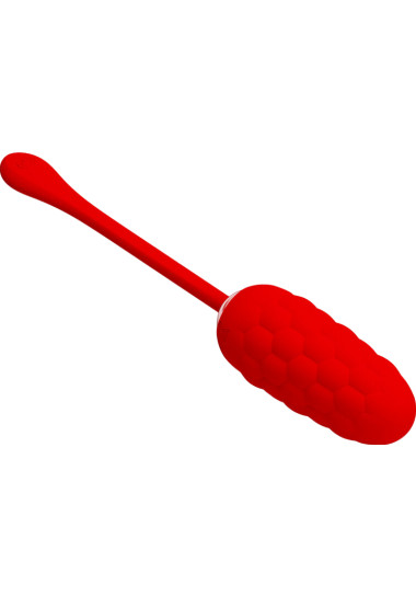 Pretty Love Vibrating Egg With Rechargeable Marine Texture 19,7 cm Δονούμενο αυγό από σιλικόνη σε κόκκινο χρώμα, μήκους 19,7 εκ. και μέγιστης διαμέτρου 3,5 εκ.