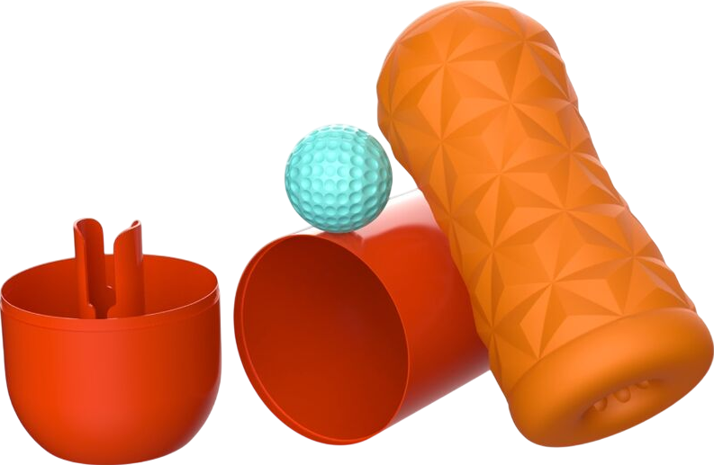 Αυνανιστήρι από tpr σε πορτοκαλί χρώμα, μήκους 15 εκ. και μέγιστης διαμέτρου 6,3 εκ.