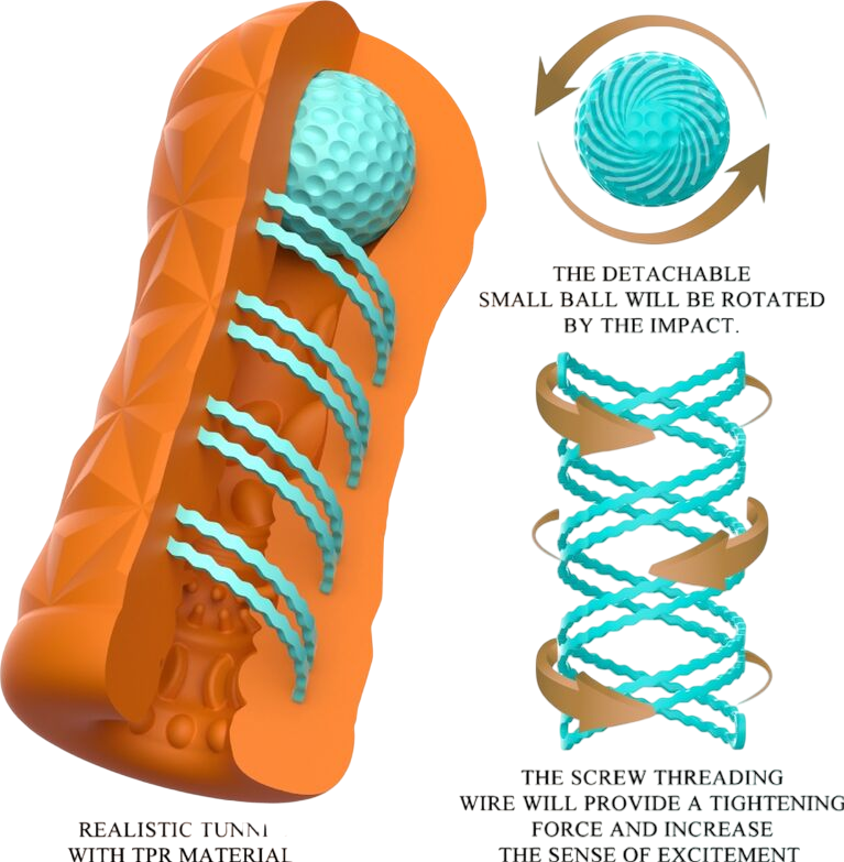 Αυνανιστήρι από tpr σε πορτοκαλί χρώμα, μήκους 15 εκ. και μέγιστης διαμέτρου 6,3 εκ.