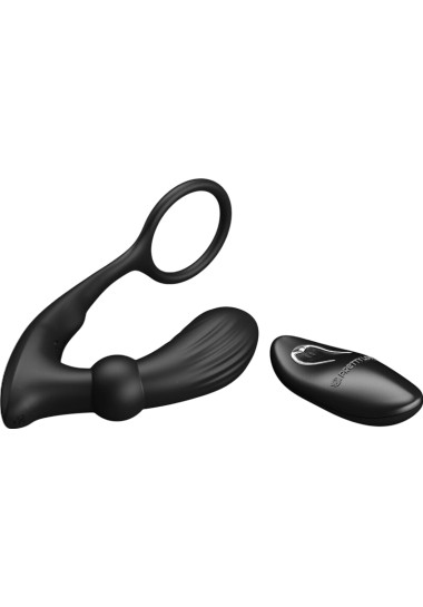 Pretty Love Warren Anal Ring & Vibrator 17 cm Δονούμενη σφήνα από σιλικόνη σε μαύρο χρώμα, μήκους 17 εκ. και μέγιστης διαμέτρου 2,9 εκ.