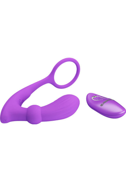 Δονούμενη σφήνα από σιλικόνη σε μοβ χρώμα, μήκους 17 εκ. και μέγιστης διαμέτρου 2,9 εκ.