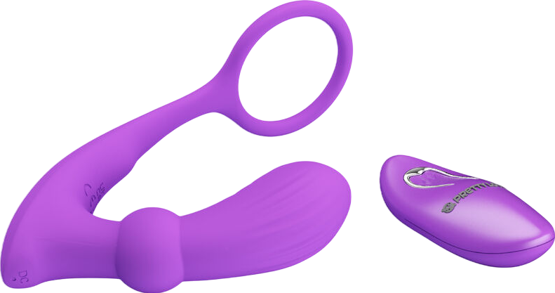 Δονούμενη σφήνα από σιλικόνη σε μοβ χρώμα, μήκους 17 εκ. και μέγιστης διαμέτρου 2,9 εκ.