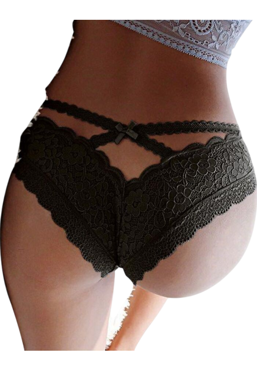 Δαντελωτό rio κιλοτάκι σε μαύρο χρώμα