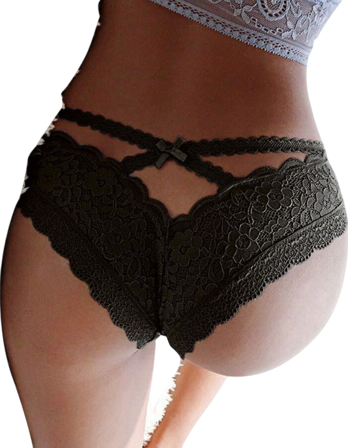 Δαντελωτό rio κιλοτάκι σε μαύρο χρώμα