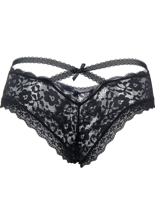 Δαντελωτό rio κιλοτάκι σε μαύρο χρώμα