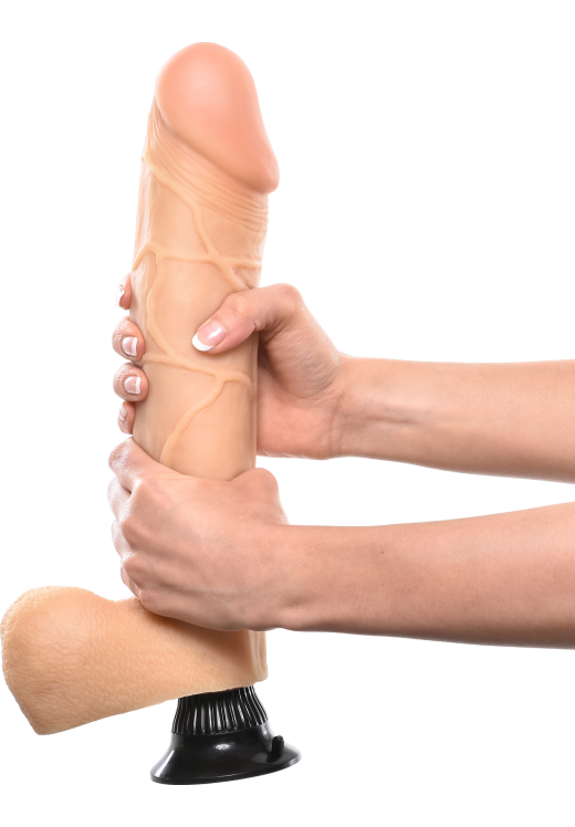 Ρεαλιστικός δονητής από fanta flesh σε φυσικό χρώμα, μήκους 30 εκ. και μέγιστης διαμέτρου 6,4 εκ.