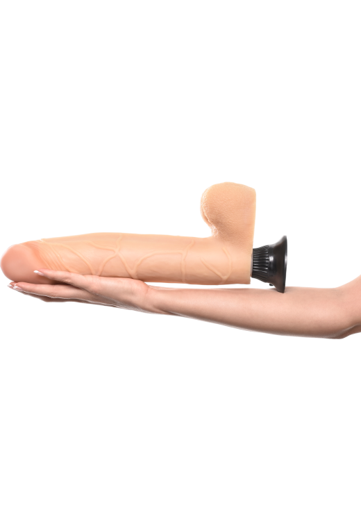 Ρεαλιστικός δονητής από fanta flesh σε φυσικό χρώμα, μήκους 30 εκ. και μέγιστης διαμέτρου 6,4 εκ.