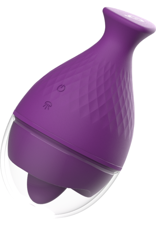 Layon δονητής από σιλικόνη σε μοβ χρώμα, μήκους 12,3 εκ. και μέγιστης διαμέτρου 5,7 εκ.