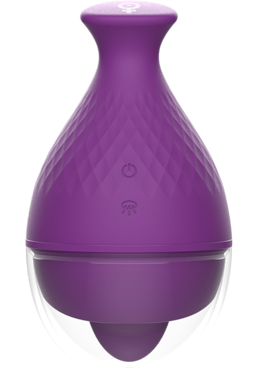 Layon δονητής από σιλικόνη σε μοβ χρώμα, μήκους 12,3 εκ. και μέγιστης διαμέτρου 5,7 εκ.