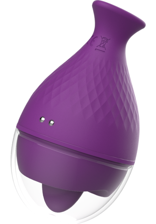 Layon δονητής από σιλικόνη σε μοβ χρώμα, μήκους 12,3 εκ. και μέγιστης διαμέτρου 5,7 εκ.