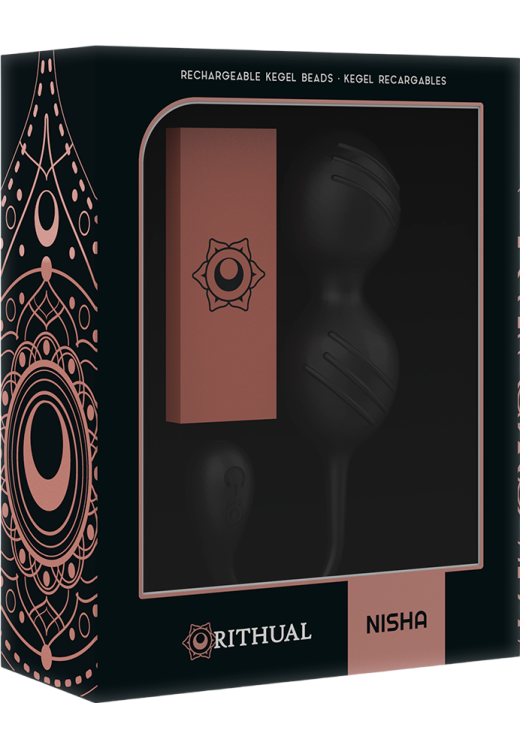 Kegel μπάλες από σιλικόνη σε μαύρο χρώμα, μήκους 19 εκ. και μέγιστης διαμέτρου 3,3 εκ.