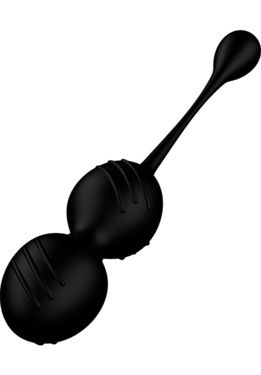 Kegel μπάλες από σιλικόνη σε μαύρο χρώμα, μήκους 19 εκ. και μέγιστης διαμέτρου 3,3 εκ.