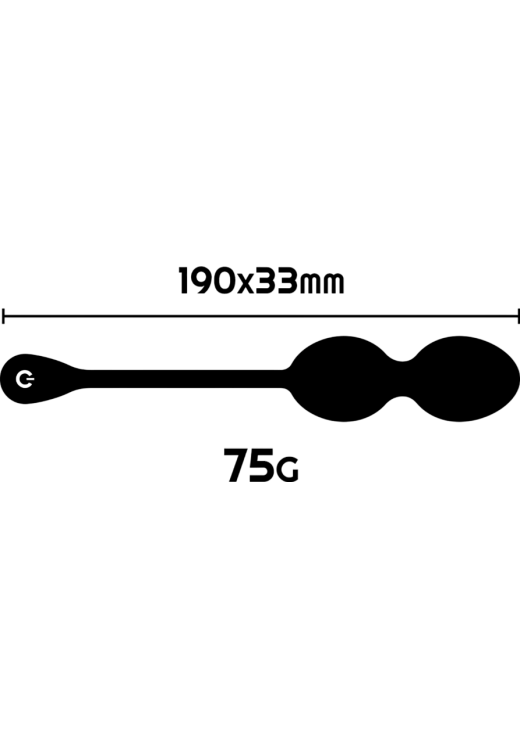 Kegel μπάλες από σιλικόνη σε μαύρο χρώμα, μήκους 19 εκ. και μέγιστης διαμέτρου 3,3 εκ.