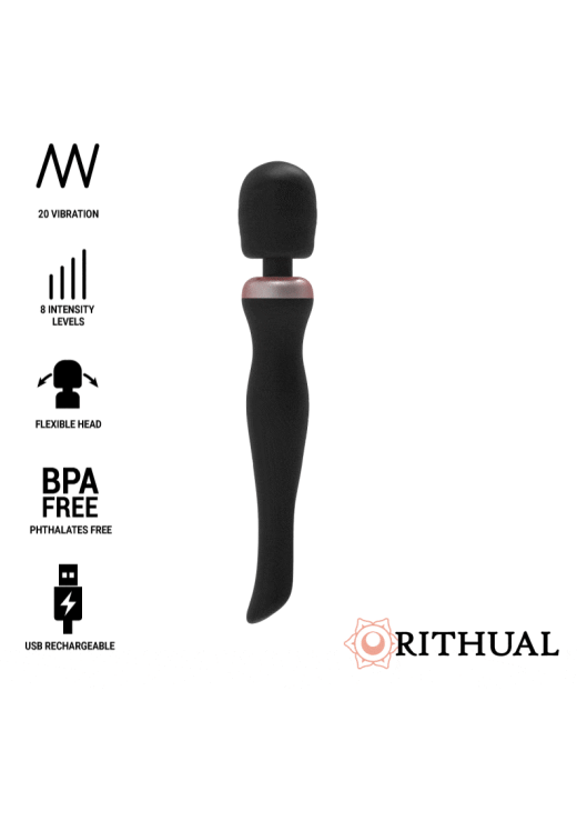 Δονητής μασάζ από σιλικόνη σε μαύρο χρώμα