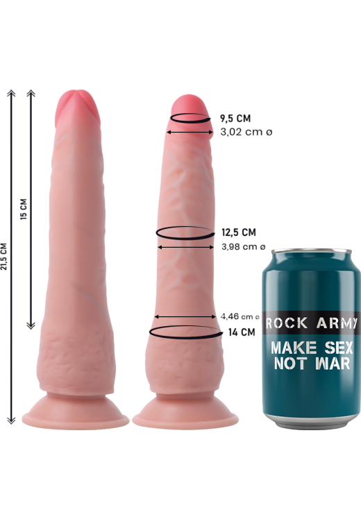 Ομοίωμα πέους από tpe σε φυσικό χρώμα, μήκους 21,5 εκ. και μέγιστης διαμέτρου 4,4 εκ.