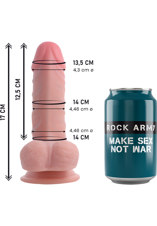 Ομοίωμα πέους από tpe σε φυσικό χρώμα, μήκους 17 εκ. και μέγιστης διαμέτρου 4,4 εκ.