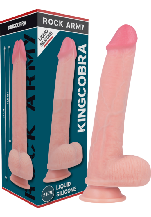 Ομοίωμα πέους από σιλικόνη σε φυσικό χρώμα, μήκους 24 εκ. και μέγιστης διαμέτρου 4,7 εκ.