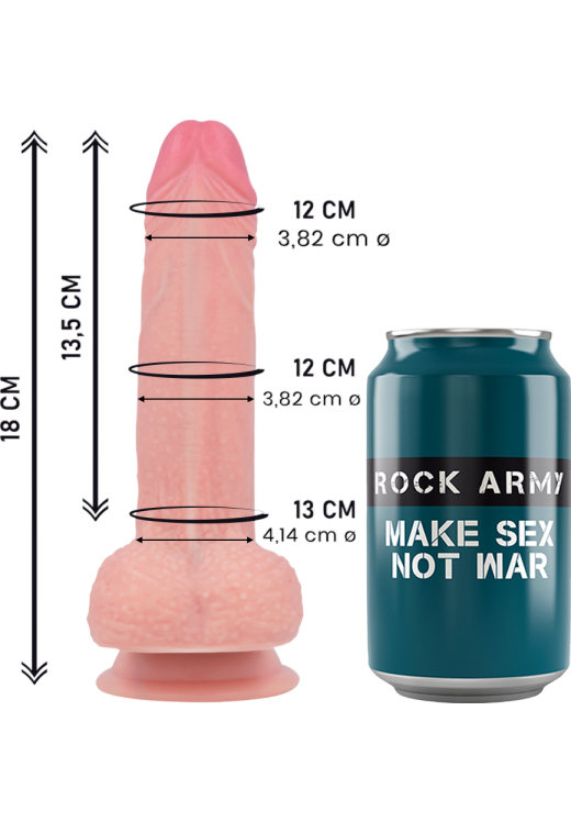 Ομοίωμα πέους από σιλικόνη σε φυσικό χρώμα, μήκους 18 εκ. και μέγιστης διαμέτρου 4,1 εκ.