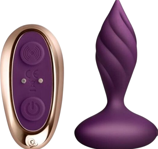 Δονούμενη σφήνα από σιλικόνη σε μοβ χρώμα με τηλεχειριζόμενο χειρισμό