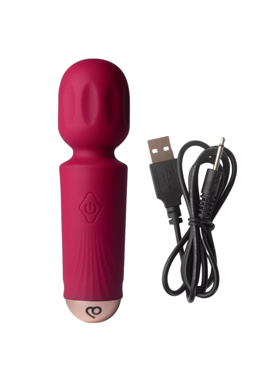 Δονητής μασάζ από σιλικόνη σε κόκκινο χρώμα, μήκους 11,5 εκ και μέγιστης διαμέτρου 3 εκ.