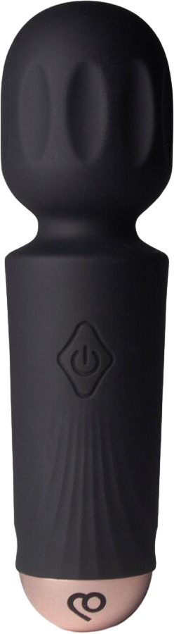 Δονητής μασάζ από σιλικόνη σε μαύρο χρώμα, μήκους 11,5 εκ. και μέγιστης διαμέτρου 3 εκ.