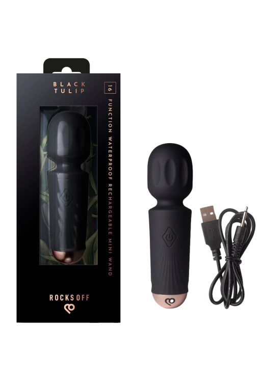 Δονητής μασάζ από σιλικόνη σε μαύρο χρώμα, μήκους 11,5 εκ. και μέγιστης διαμέτρου 3 εκ.