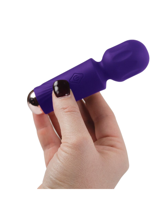 Δονητής μασάζ από σιλικόνη σε μοβ χρώμα, μήκους 11,5 εκ. και μέγιστης διαμέτρου 3 εκ.