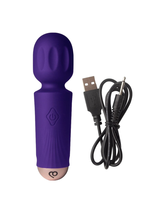 Δονητής μασάζ από σιλικόνη σε μοβ χρώμα, μήκους 11,5 εκ. και μέγιστης διαμέτρου 3 εκ.