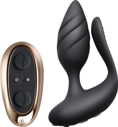 Δονούμενη σφήνα από σιλικόνη σε μαύρο χρώμα, μήκους 11,4 εκ. και μέγιστης διαμέτρου 4 εκ. με τηλεχειριζόμενο χειρισμό