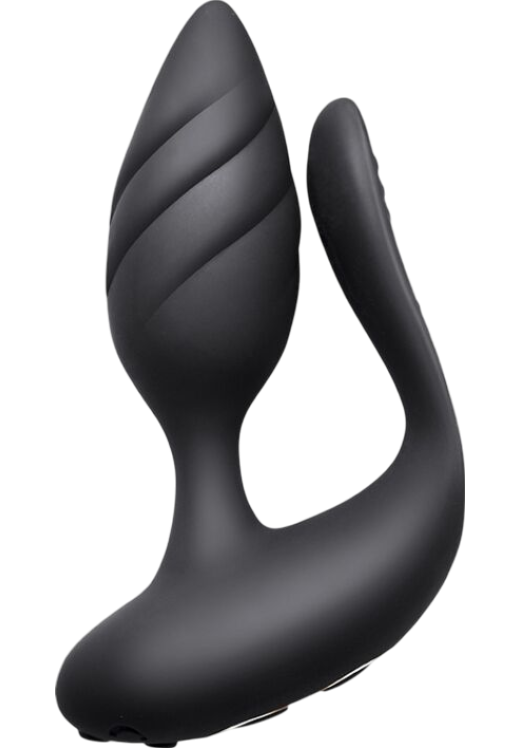 Δονούμενη σφήνα από σιλικόνη σε μαύρο χρώμα, μήκους 11,4 εκ. και μέγιστης διαμέτρου 4 εκ. με τηλεχειριζόμενο χειρισμό