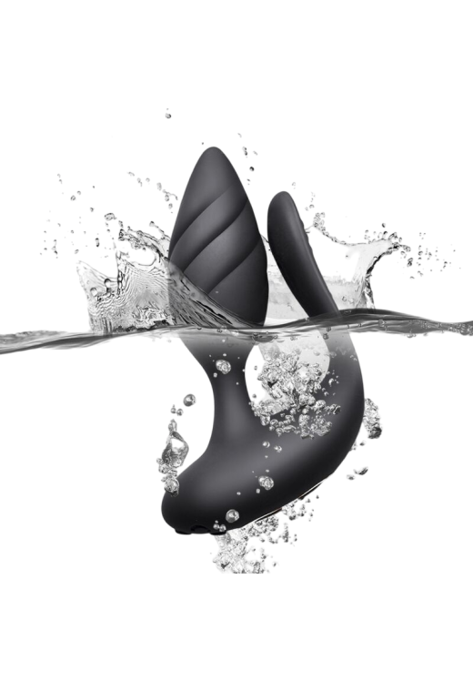 Δονούμενη σφήνα από σιλικόνη σε μαύρο χρώμα, μήκους 11,4 εκ. και μέγιστης διαμέτρου 4 εκ. με τηλεχειριζόμενο χειρισμό